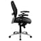 Flash Furniture Contemporary Chair Mid-Back Exec Leather Chair, Black, Adjustable Arms, 17-3/4" to 21" Height LF-W42-L-GG - alternate 8